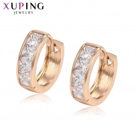  Позолоченные серьги Xuping 94619 -белые фианиты