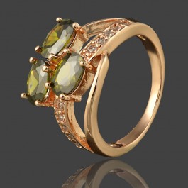 Позолоченное кольцо  Fallon 8326425-зеленые фианиты