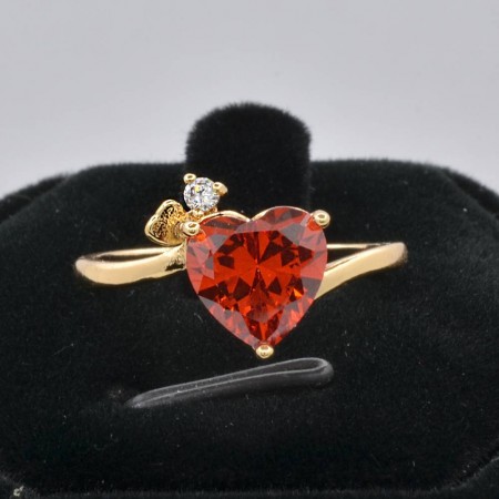 Безупречное кольцо с фианитом Xuping 10-1127-красный фото | Brulik