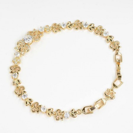 Браслет с фианитами в позолоте 10-7006 - белый фото | Brulik