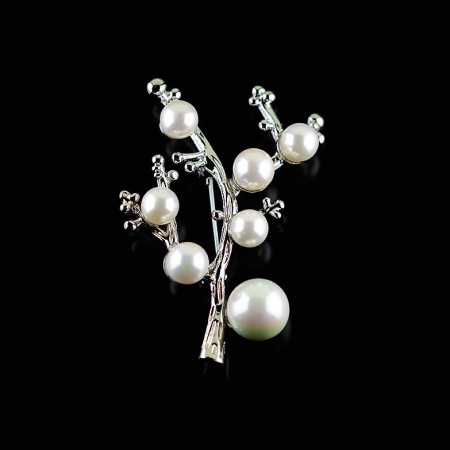 Брошь Ветвь с жемчугом 7203 фото | Brulik