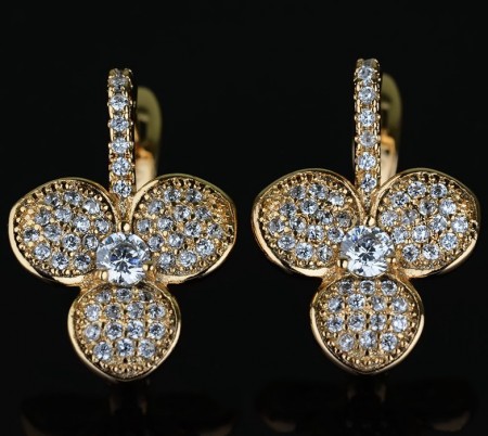 Позолоченные серьги 9876 фото | Brulik