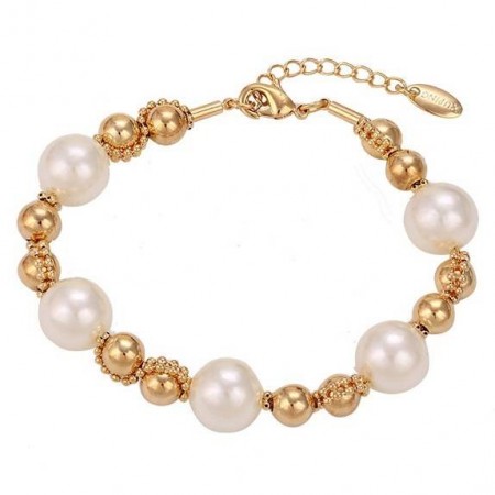 Позолоченный браслет с жемчужинами 73629 фото | Brulik
