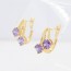 Изумительные серьги с фианитами 18К 10-2166-фиолетовый фото | Brulik