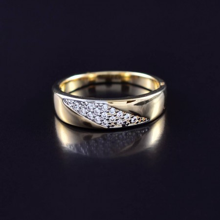 Позолоченное кольцо с фианитами оптом 10-1936 фото | Brulik