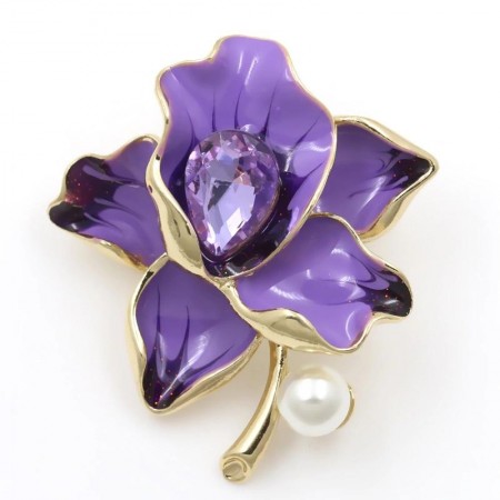 Брошь 7983-"Фиолетовый цветок" фото | Brulik