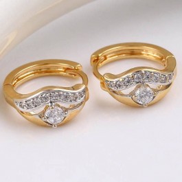 Безупречные серьги-колечки с фианитами ХР 90780