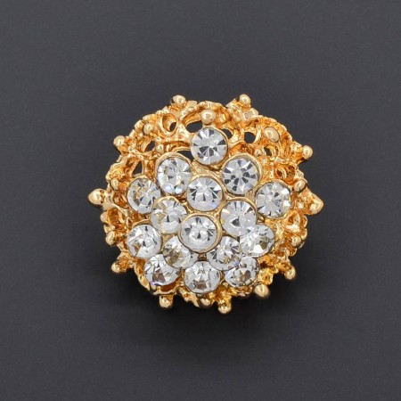 Искристая брошь с фианитами в позолоте IR 157-30 фото | Brulik