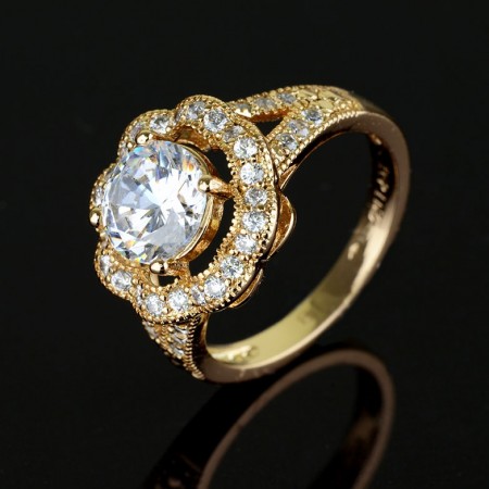 Позолоченное кольцо XP 1304-белый фото | Brulik