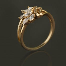 Позолоченное кольцо XP 1913-белый