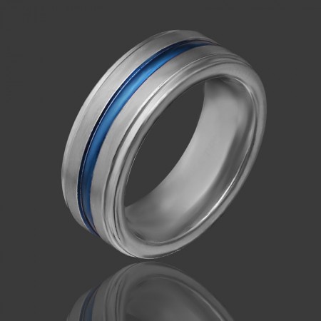 Стальное синее кольцо 155 фото | Brulik