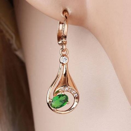 Креативные серьги 26774-изумрудный фото | Brulik