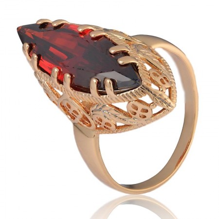 Позолоченное кольцо Xuping 10208-красный фианит фото | Brulik