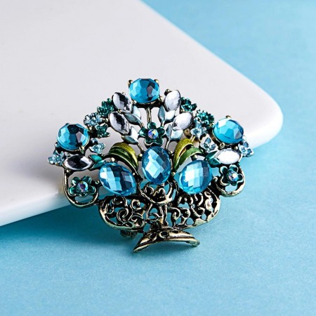 Брошь  8156-голубой фото | Brulik