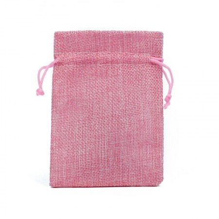 Подарочные мешочки розовые 8*10  из мешковины фото | Brulik