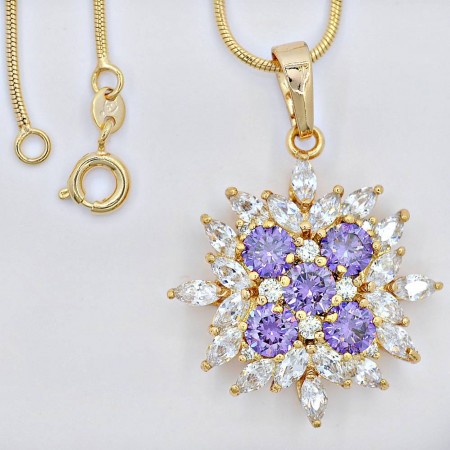 Кулон с фиолетовыми фианитами 31000 фото | Brulik