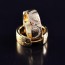 Позолоченные серьги-колечки с фианитами 18K 10-9350 фото | Brulik