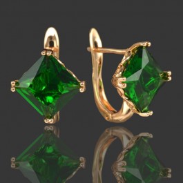 Позолоченные серьги  XP 20043-зеленый