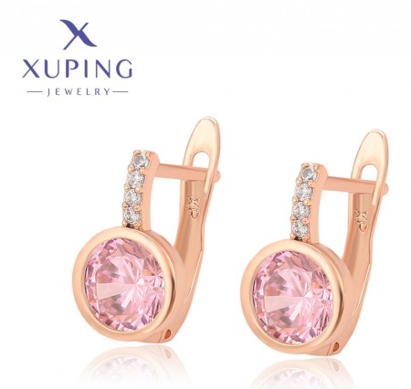 Позолочені сережки рожева позолота Xuping 14E2570903 фото | Brulik