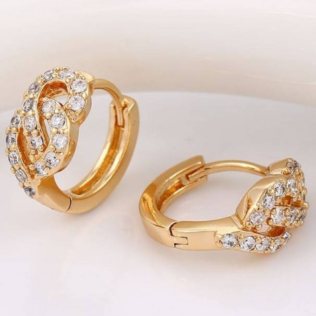 Милые серьги с фианитами 18К 90875 фото | Brulik