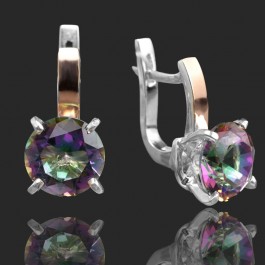 Серебряные серьги с золотыми вставками 17