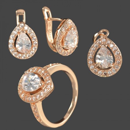 Позолоченный комплект  Fallon 81200117-белый фото | Brulik