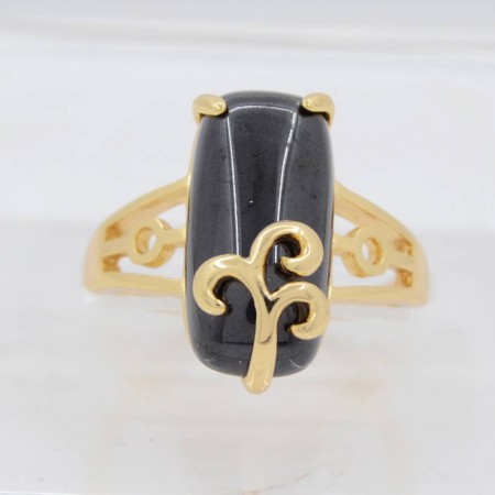 Колоритное кольцо в позолоте 10-1020-черный фото | Brulik