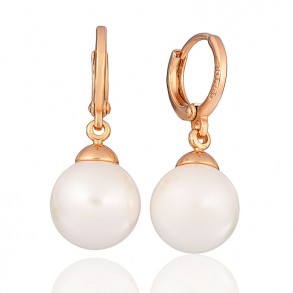 Позолочені сережки з перлинками Xuping 21649 фото | Brulik