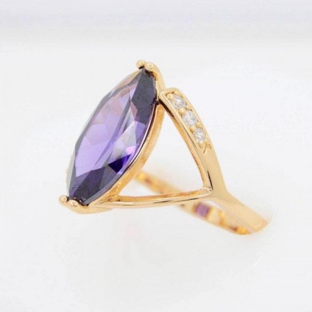 Удивительное кольцо с фианитами ХР 10-1046-фиолетовый фото | Brulik