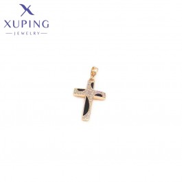 Позолочений хрестик  Xuping 3058-чорна емаль