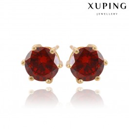Позолоченные серьги-гвоздики  Xuping 92005-красный