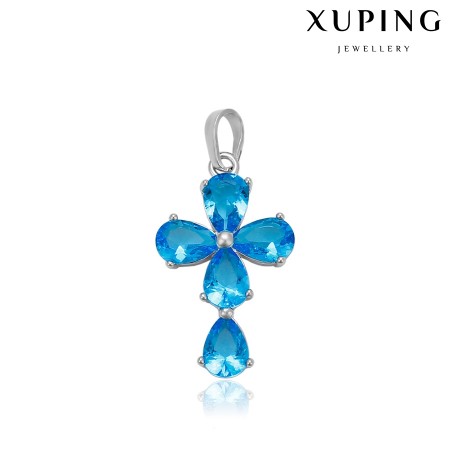 Позолоченный кулон Xuping 32296-голубые фианиты фото | Brulik