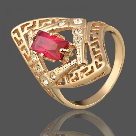 Позолоченное кольцо Fallon 8323502-красный фото | Brulik