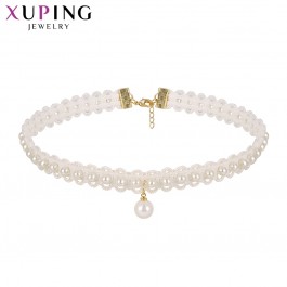 Позолоченный чокер  с жемчугом  Xuping 01034 14К
