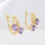 Изумительные серьги с фианитами 18К 10-2166-фиолетовый фото | Brulik