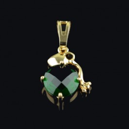 Позолоченный кулон XP 3583 рыбы - зеленый