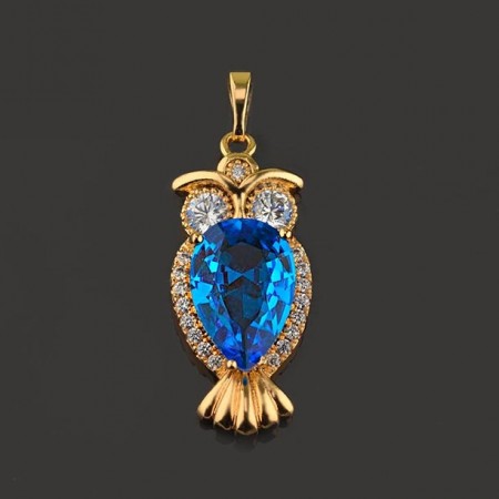 Позолоченный кулон XP 3891-голубой фото | Brulik