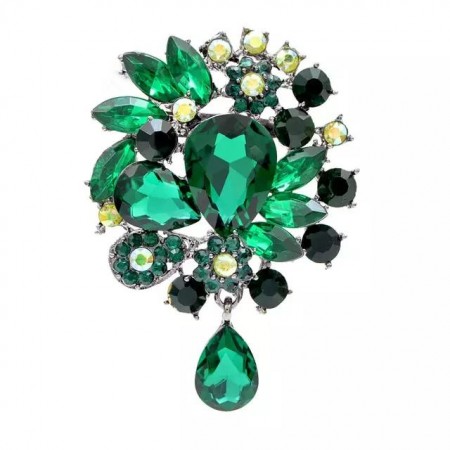 Брошь  8140-зелёный фото | Brulik
