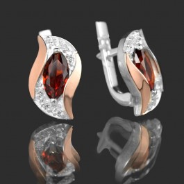 Серебряные серьги с золотыми вставками 31