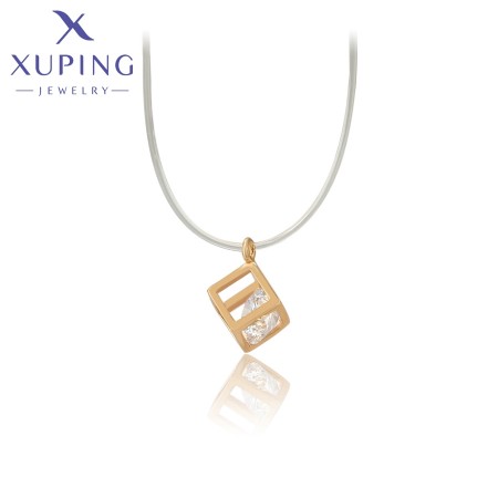 Позолоченное колье невидимка с кулоном  Xuping N008400 фото | Brulik