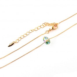  Позолоченная цепочка с кулоном Swarovski Xuping 4448-зеленый-40 см