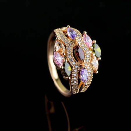 Позолоченное кольцо Xuping 1563-мультиколор фото | Brulik