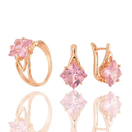 Позолоченный комплект  Fallon 81200102 - светло -розовый фото | Brulik