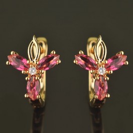 Неотразимые серьги ХР 10-2030-красный корунд