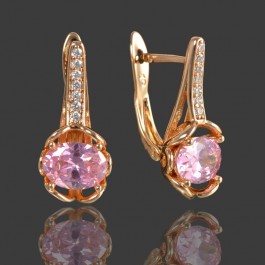 Позолоченные серьги  XP 956-розовый