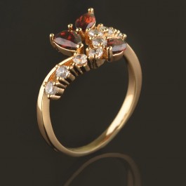 Позолоченное кольцо XP 1887-красный