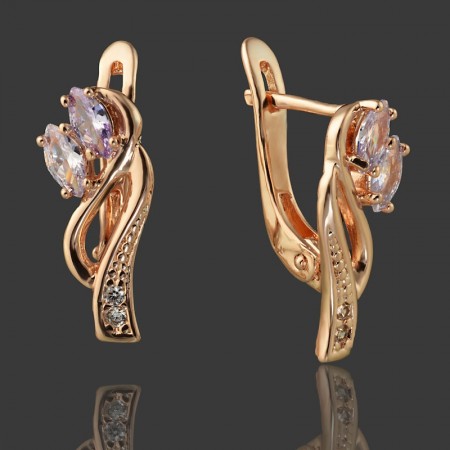 Позолоченные серьги Fallon 82200964-лиловый фото | Brulik