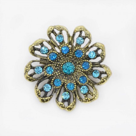 Превосходная ювелирная брошь с фианитами FF 145-54 фото | Brulik