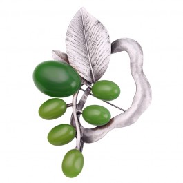 Стильная брошь -8401-зеленый