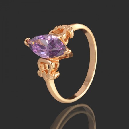 Элегантное кольцо с фианитами Xuping 10-1085-фиолетовый фото | Brulik